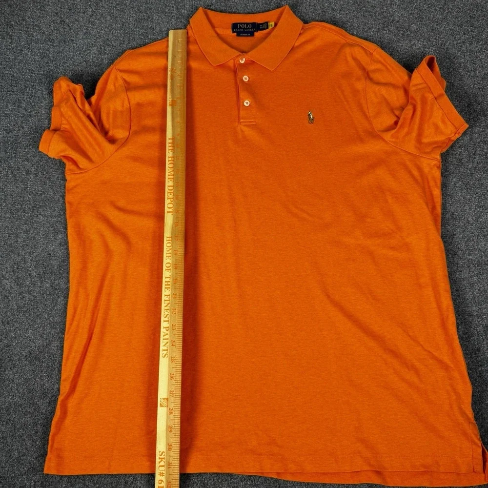 Polo Ralph Lauren Classic Fit Polo Shirt Mens XXL Peach Tonal Pony Cotton Orange